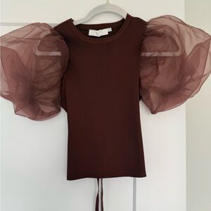 Astr Brown Blouse with Elegant Design